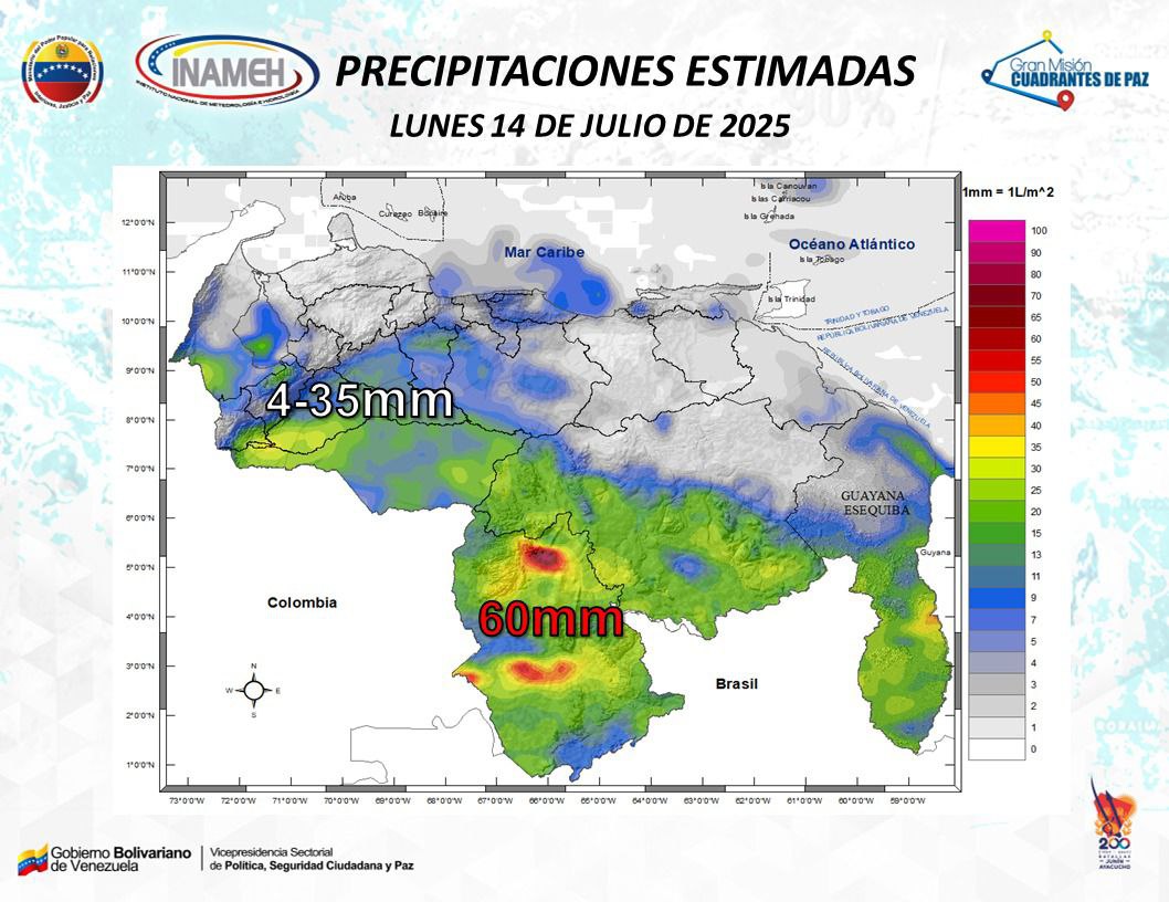 Estado del tiempo hoy 14 de julio de 2025