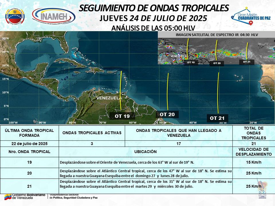 Pronóstico del tiempo hoy 24 de julio de 2025