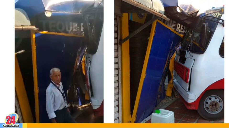 Choque de camioneta de pasajeros en la avenida Lara