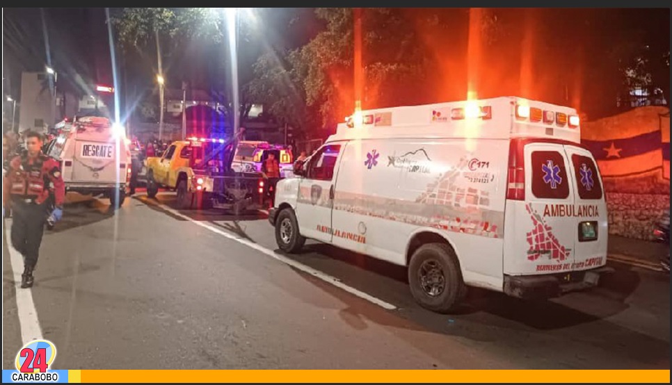 Volcamiento de un autobús en Caracas