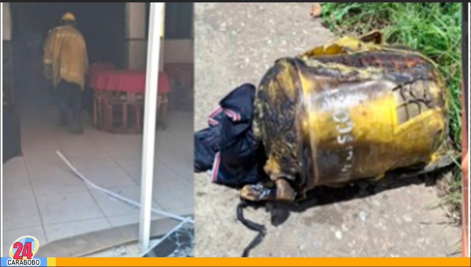 Incendio de una bombona de gas en Puerto Cabello