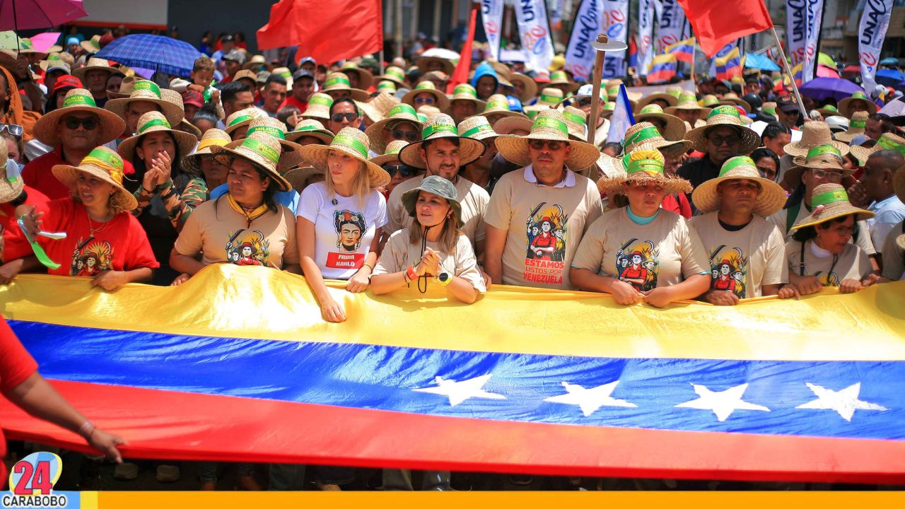 Campesinos carabobeños marcharon en defensa de la soberanía de Venezuela (+FOTOS)