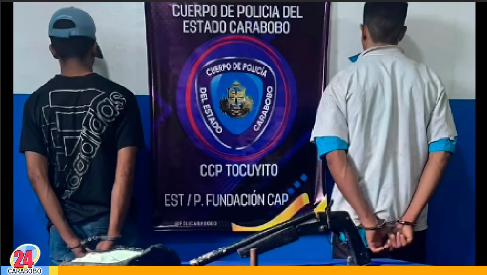Capturados dos hombres por porte ilícito de arma en Tocuyito