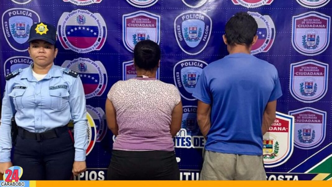 Detenida pareja en Boca de Tocuyo con 180 gramos de presunta marihuana