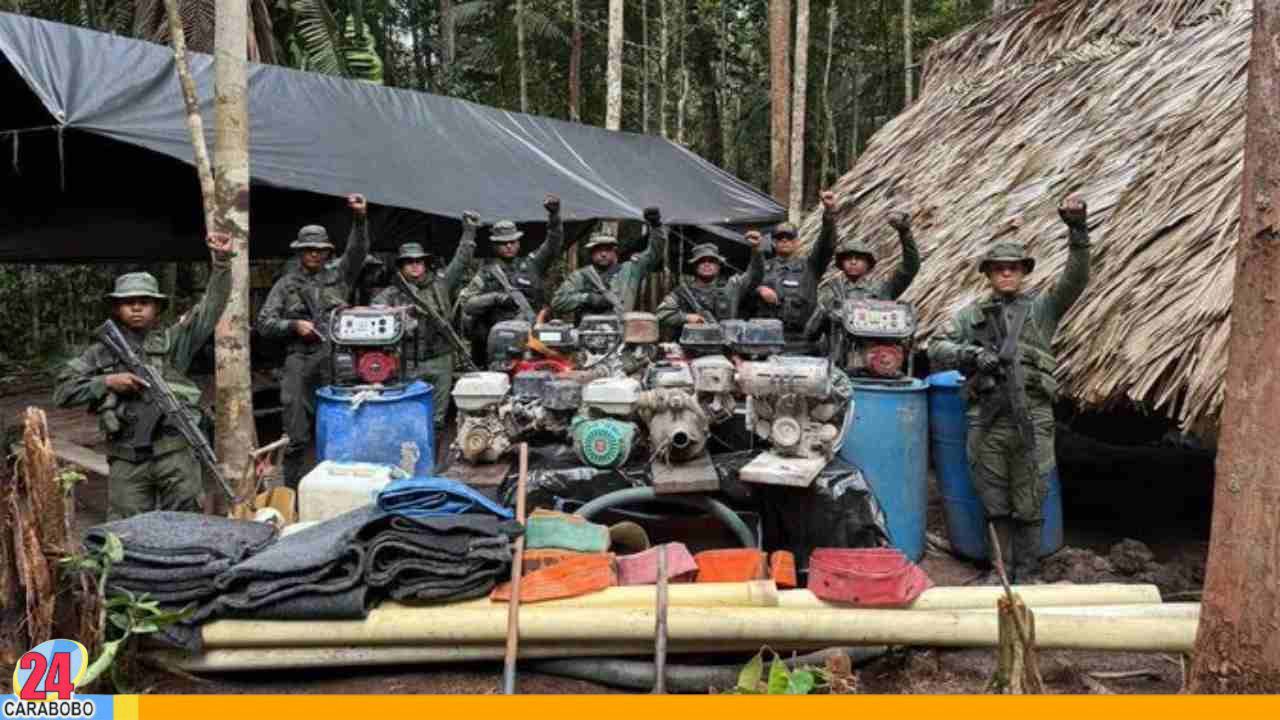 FANB destruye un campamento de minería ilegal en Amazonas 