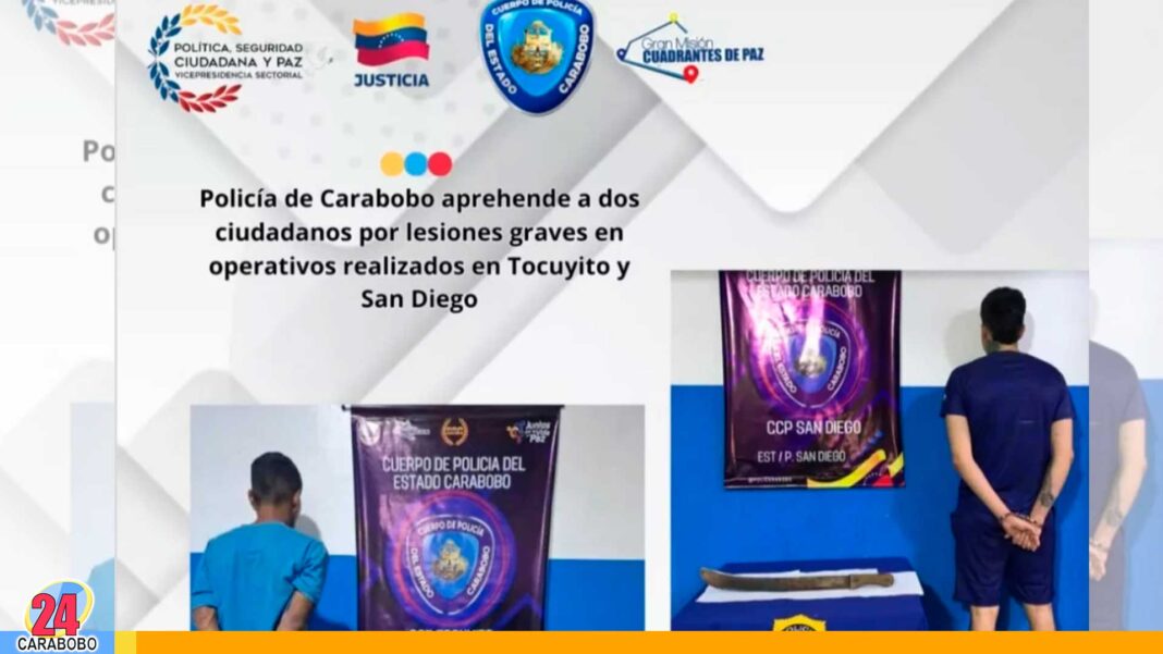 Policía de Carabobo aprehende dos ciudadanos