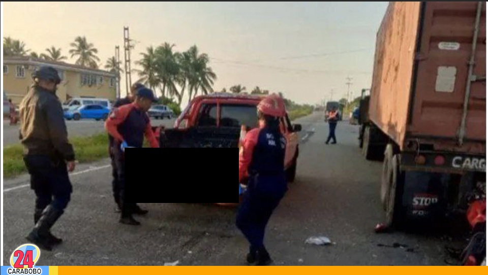 Motorizado perdió la vida en la Carretera Morón Coro