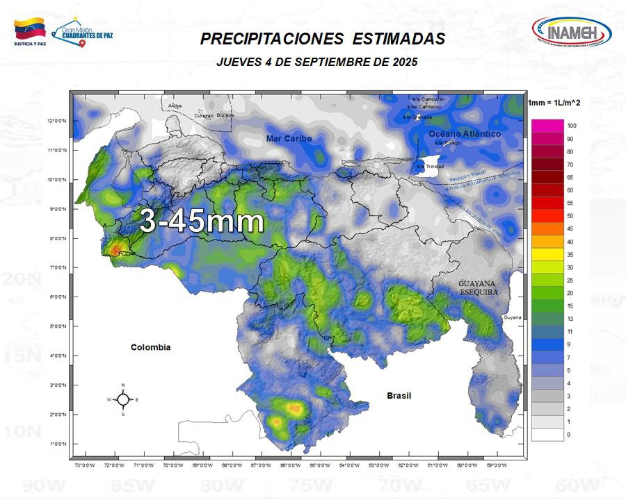 Clima hoy 4 de septiembre de 2025