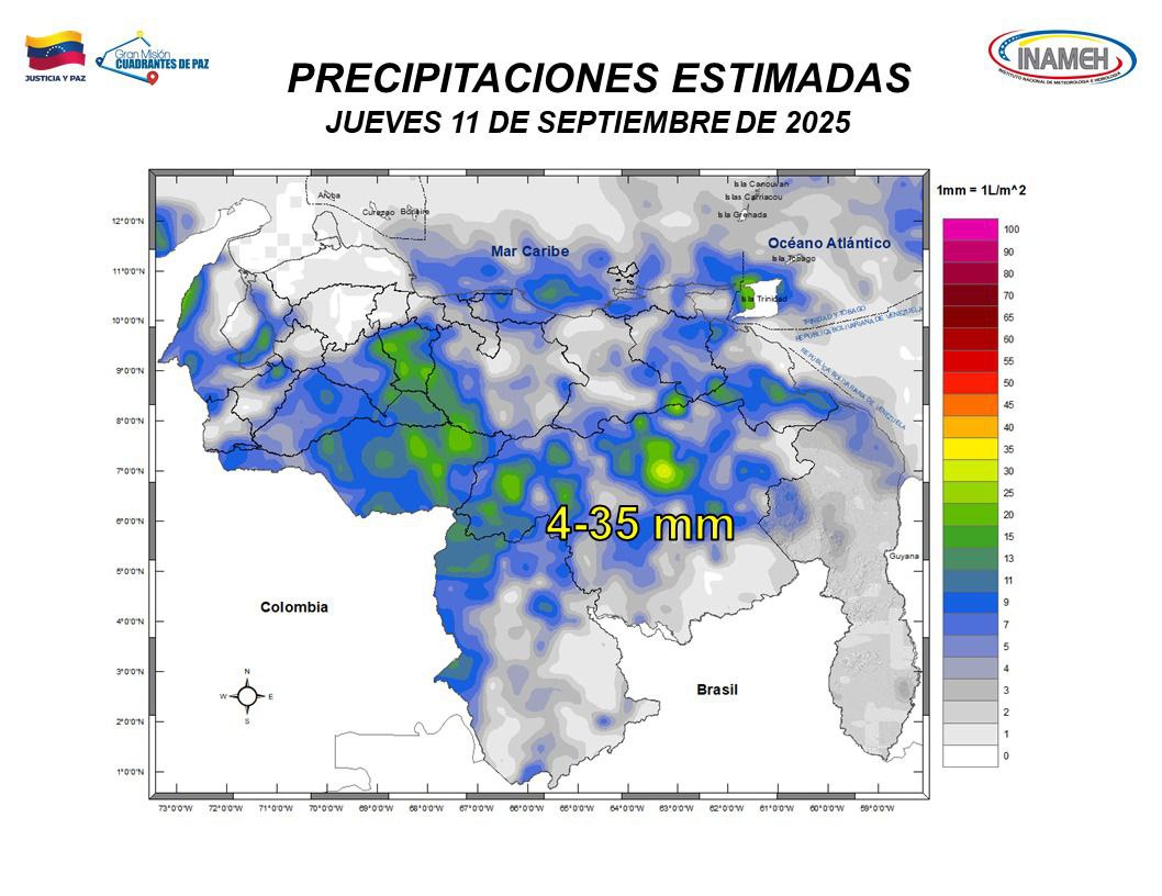 Clima hoy 11 de septiembre de 2025 en Venezuela