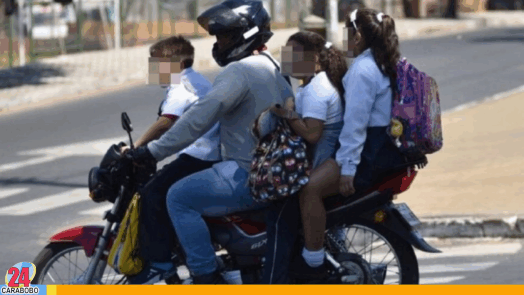 Motorizados que transporten a menores de 10 años serán sancionados