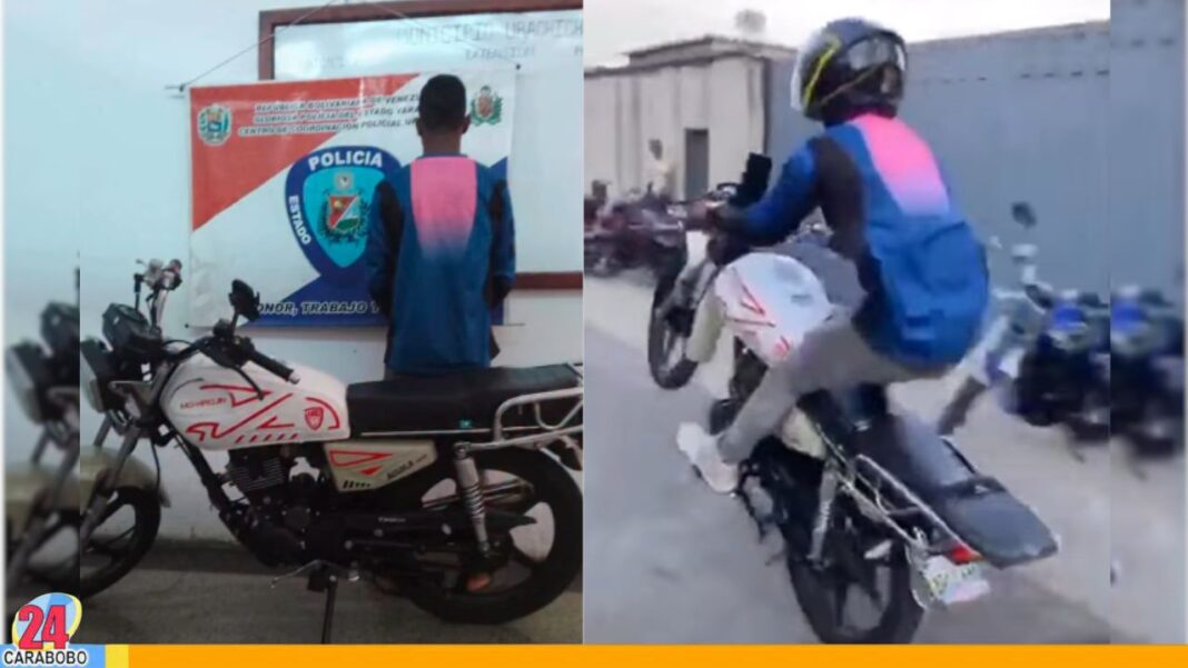 Policía detiene motorizado por realizar motopiruetas en Yaracuy