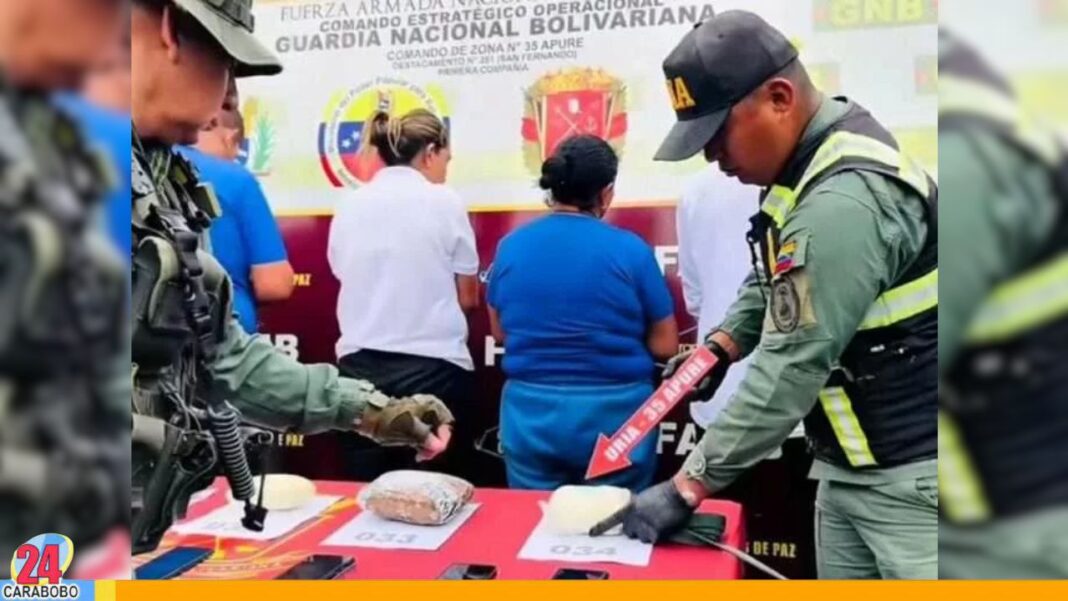 Seis personas fueron detenidas por transportar 32 panelas de droga