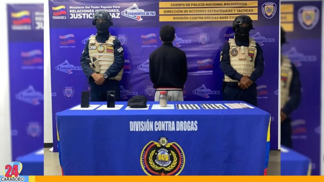 Sujeto fue capturado por venta de droga en Tinaco
