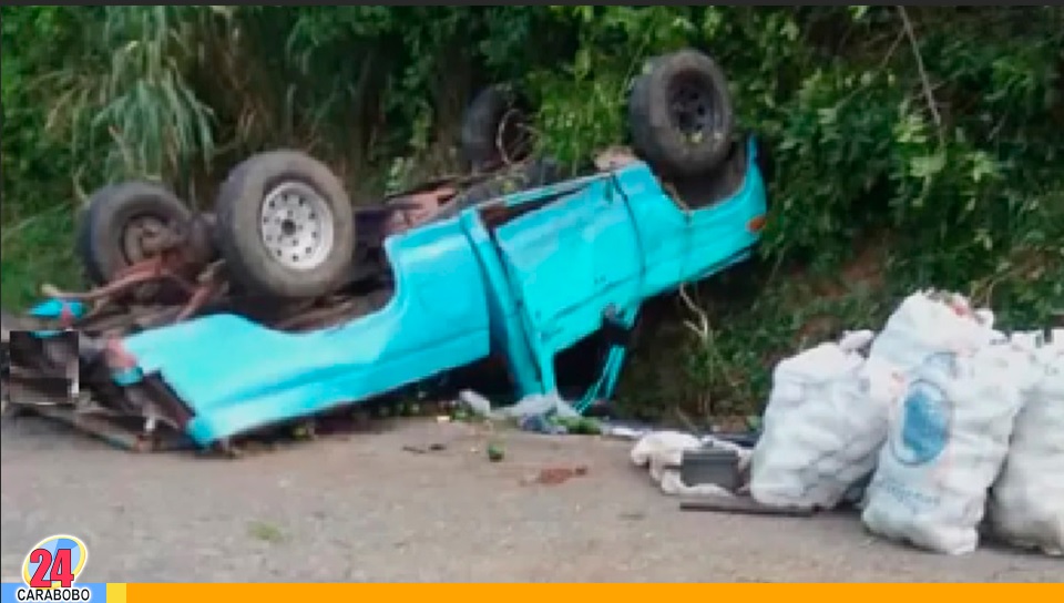 Vuelco de camioneta en Yaracuy
