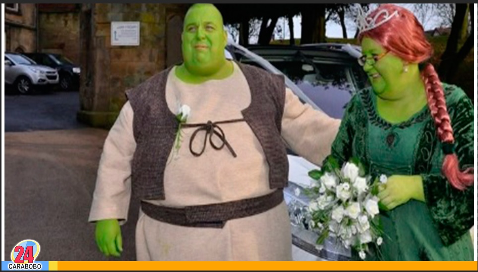 Pareja se casó al estilo Shrek
