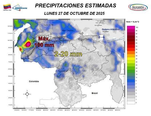 Clima hoy 27 de octubre de 2025