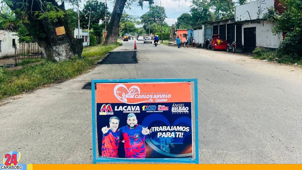 Gobierno de Carabobo avanza con trabajos de bacheo y asfaltado en Carretera Nacional Güigüe-Valencia