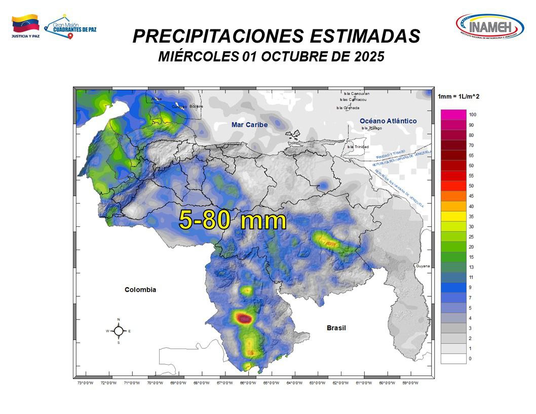 Estado del tiempo hoy 1º de octubre de 2025