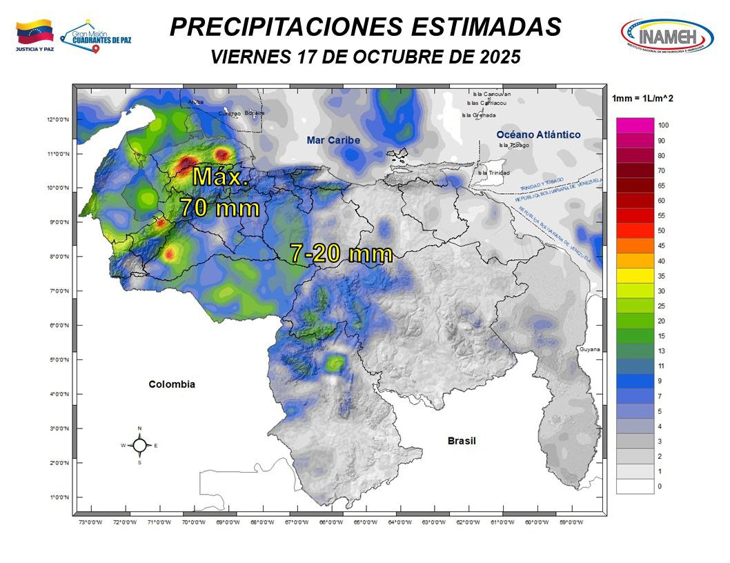 Estado del tiempo hoy 17 de octubre de 2025