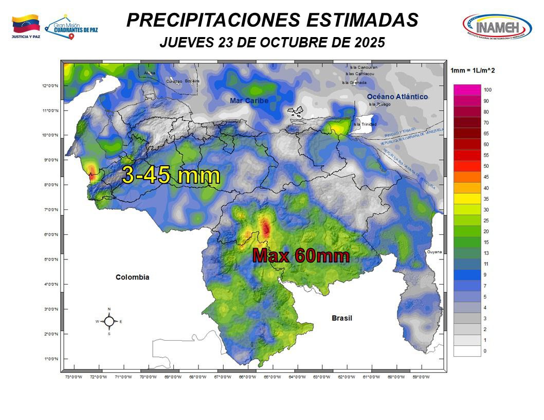 Situación del clima hoy 23 de octubre de 2025