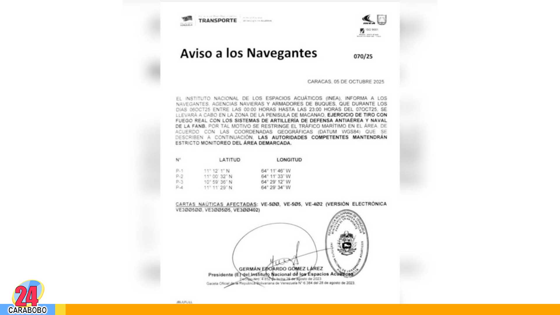 INEA detiene los zarpes 