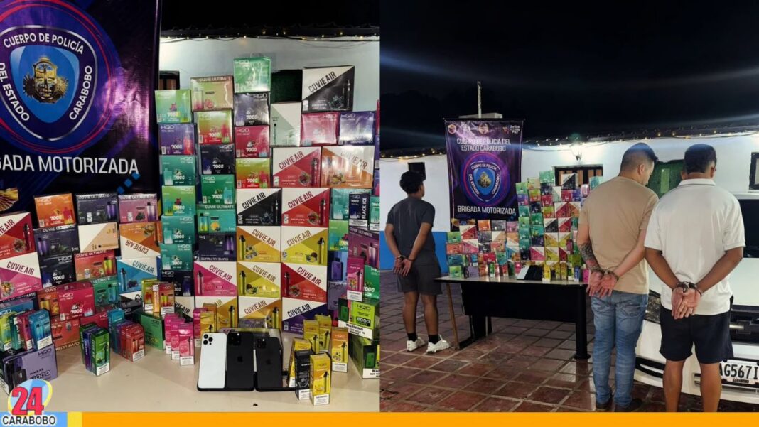Policía de Carabobo desmantela red de contrabando de vaper en Valencia