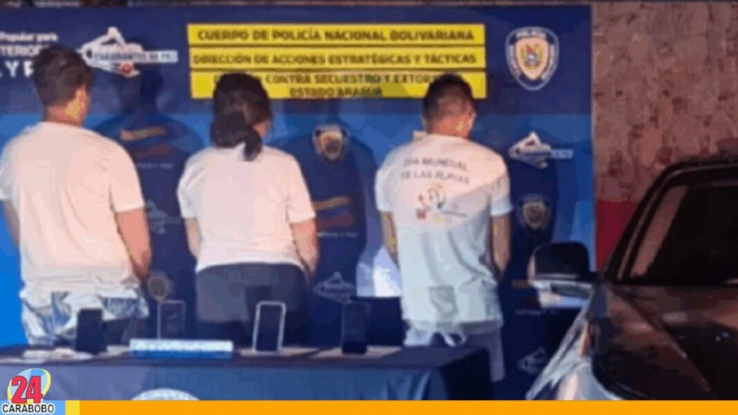 Tres ciudadanos detenidos por presunta extorsión en Aragua