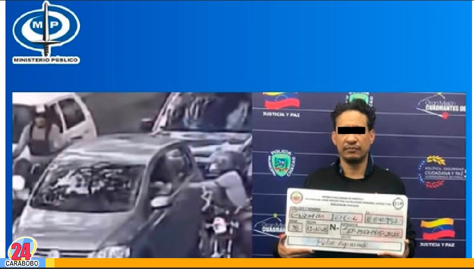 Sujeto que ejecutaba un robo en Chacao