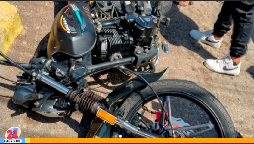 Accidente de moto y gandola en Puerto Cabello