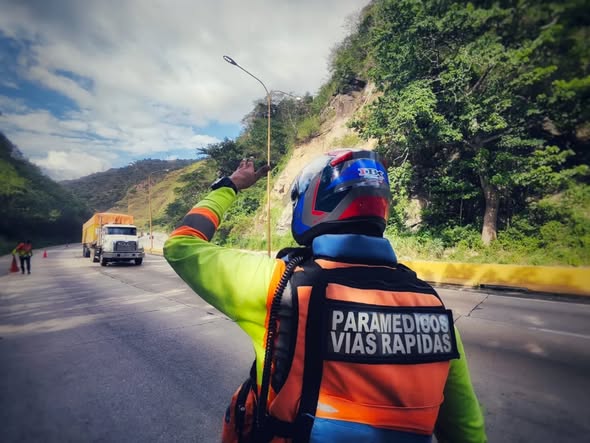 Derrape de moto en la Autopista Valencia Puerto Cabello