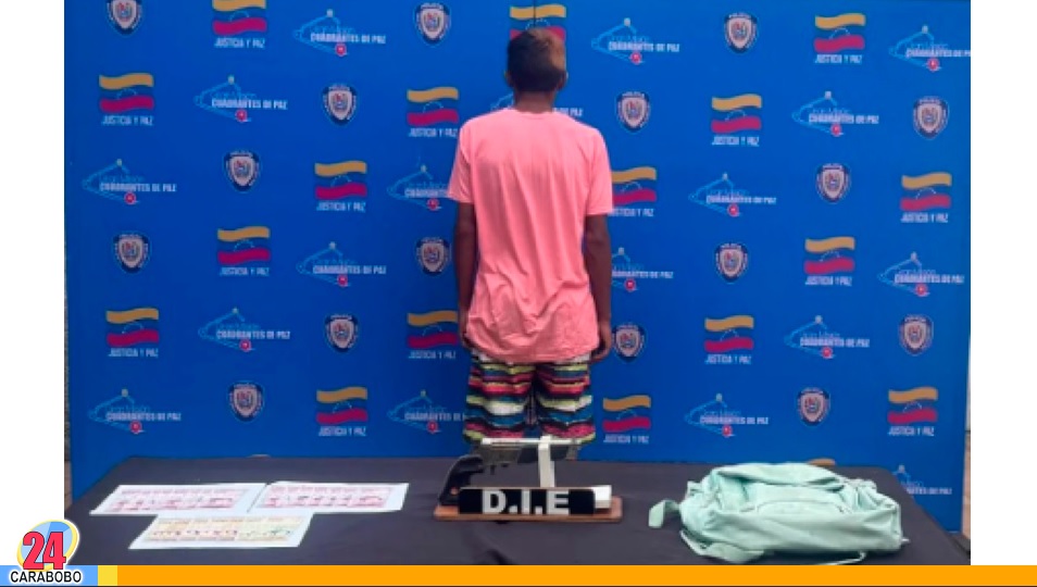 presunto delito de porte ilícito de arma de fuego en Los Guayos