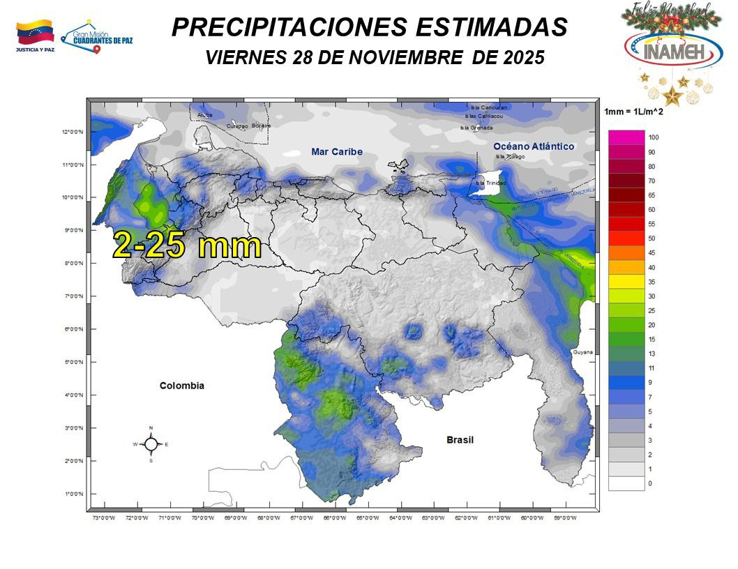 Clima hoy 28 de noviembre de 2025