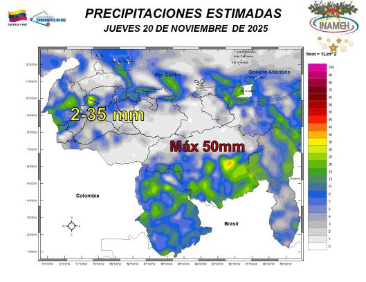 Clima hoy 20 de noviembre de 2025