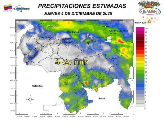 Estado del tiempo hoy 4 de diciembre de 2025