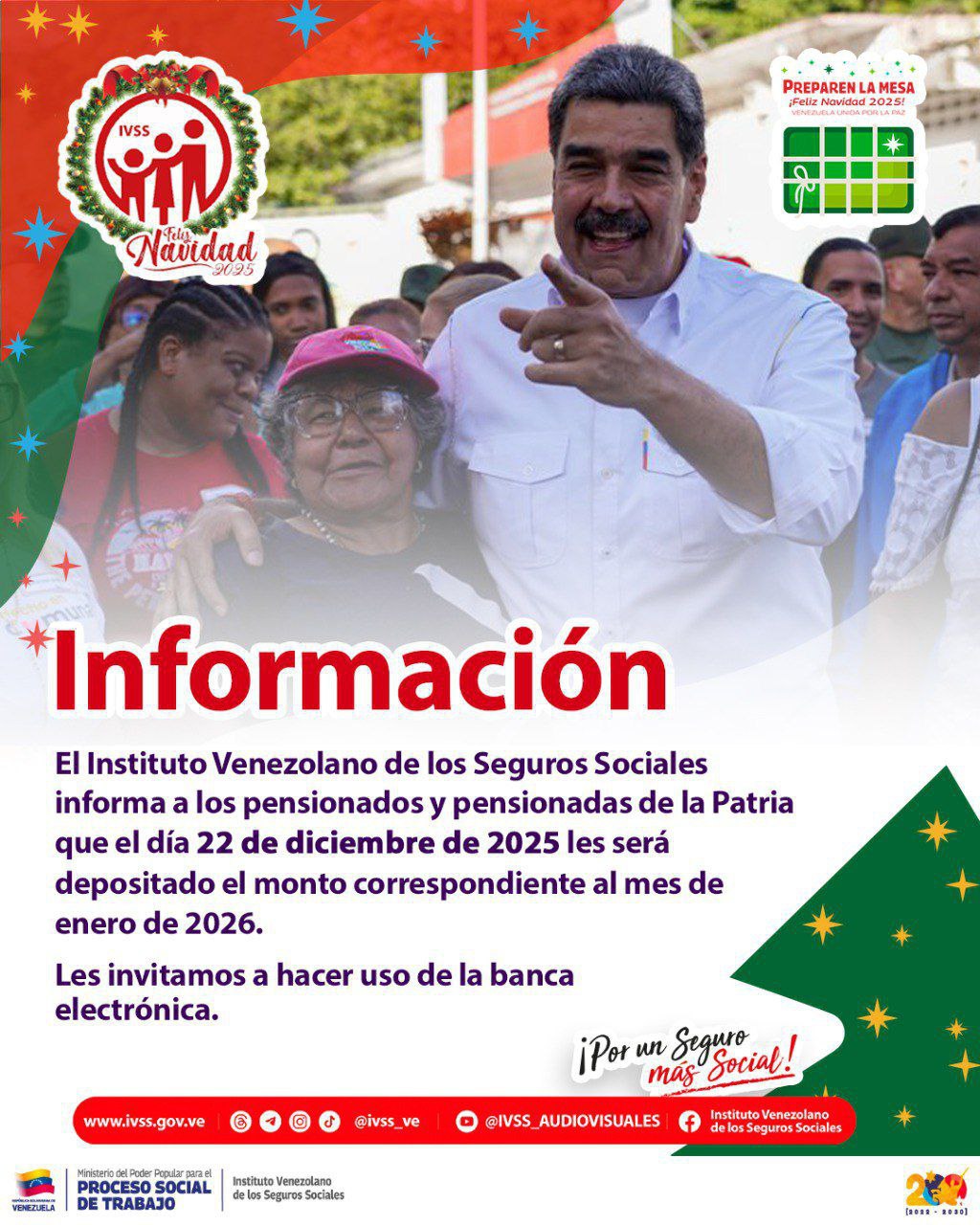Pago de pensión del IVSS enero 2026