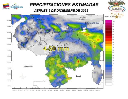 Situación del tiempo hoy 5 de diciembre de 2025