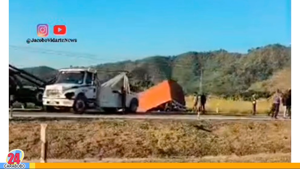 Gandola volcó pasando el túnel de La Cabrera