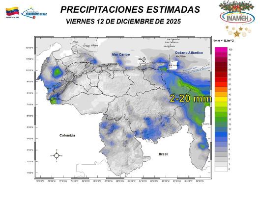 Estado del tiempo hoy 12 de diciembre de 2025