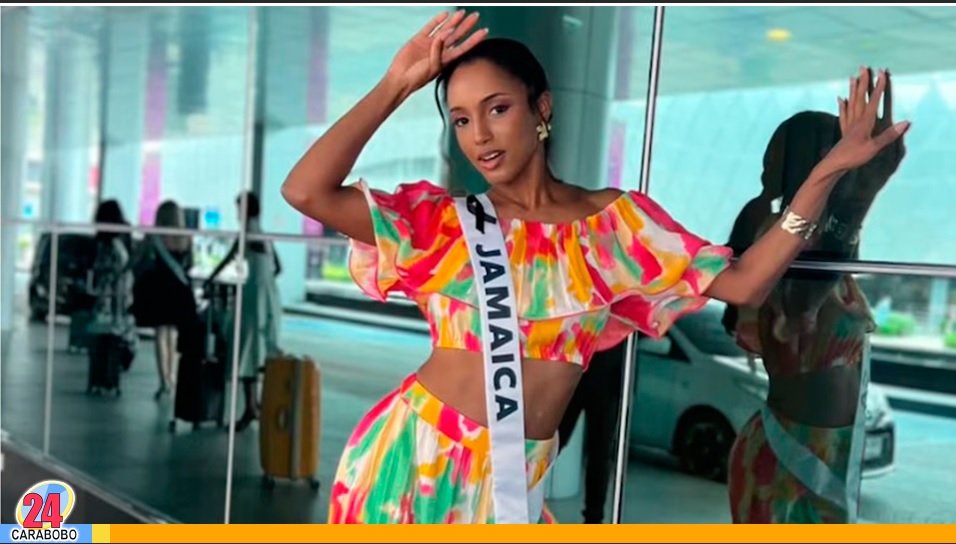 Miss Jamaica de su caída antes de Miss Universo