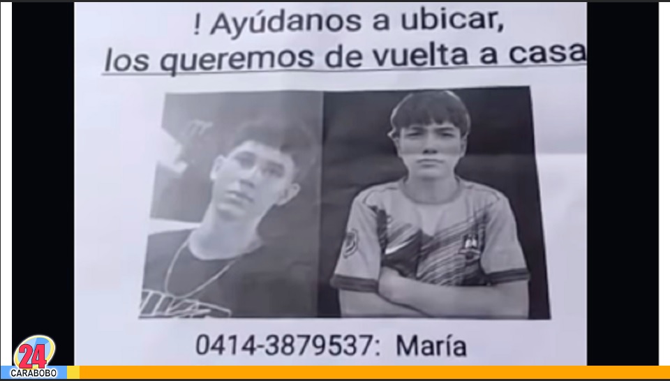 jóvenes desaparecidos en el estado Bolívar