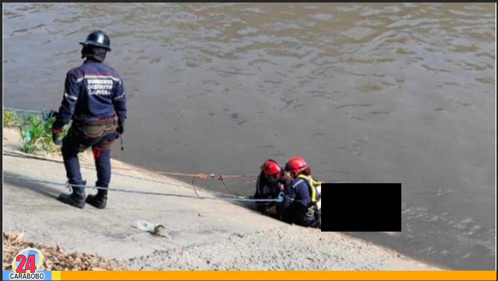 cuerpo sin vida en el Río Guaire