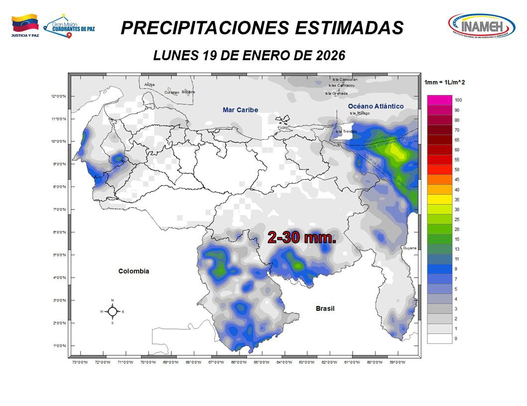 Clima hoy 19 de enero de 2026