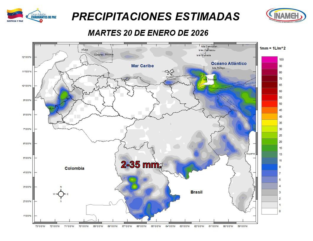 Estado del tiempo para hoy 20 de enero