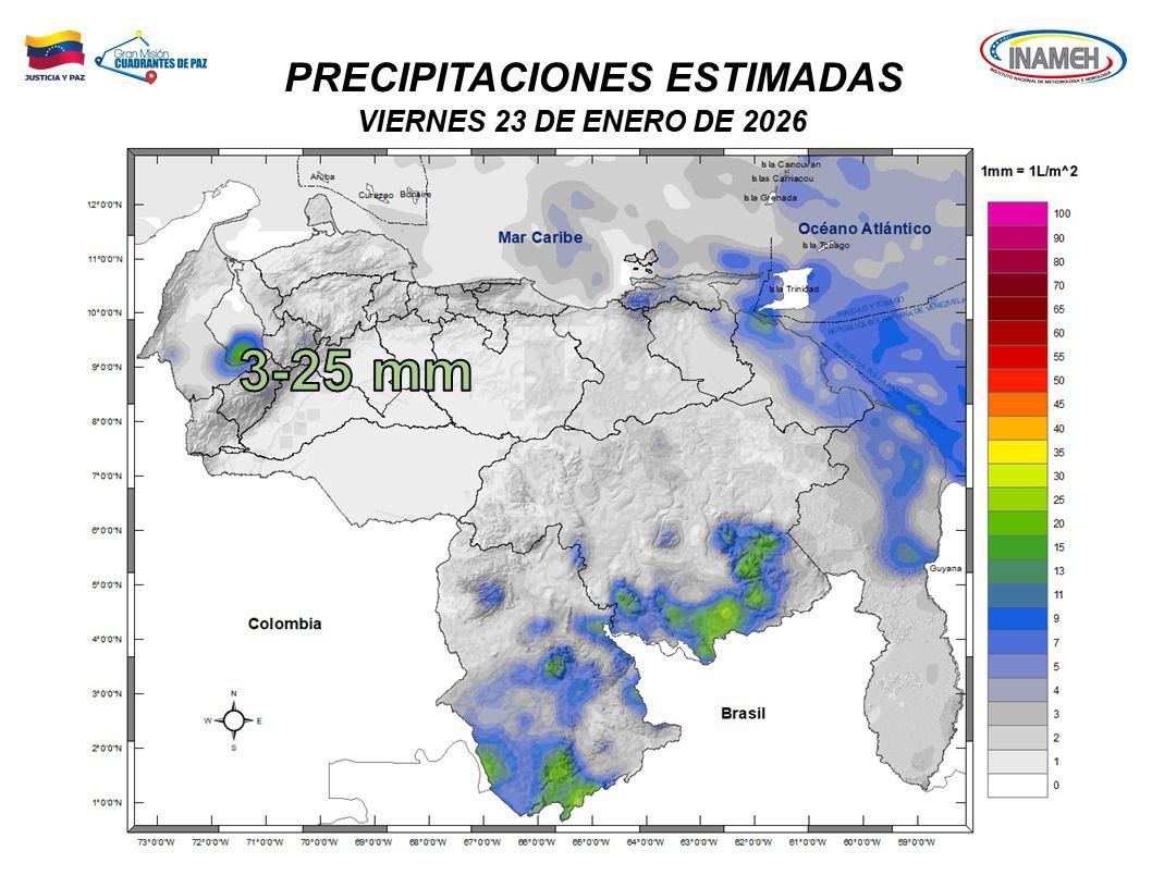 Estado del tiempo hoy 23 de enero de 2026