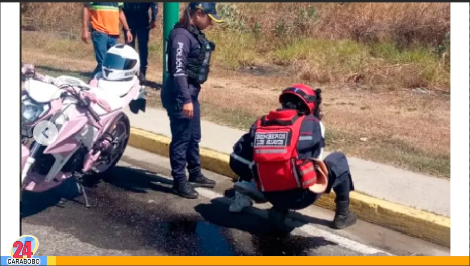 Colisión de moto y bicicleta en Los Guayos