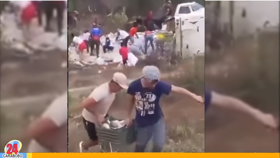 Accidente con camión de pescado en Falcón
