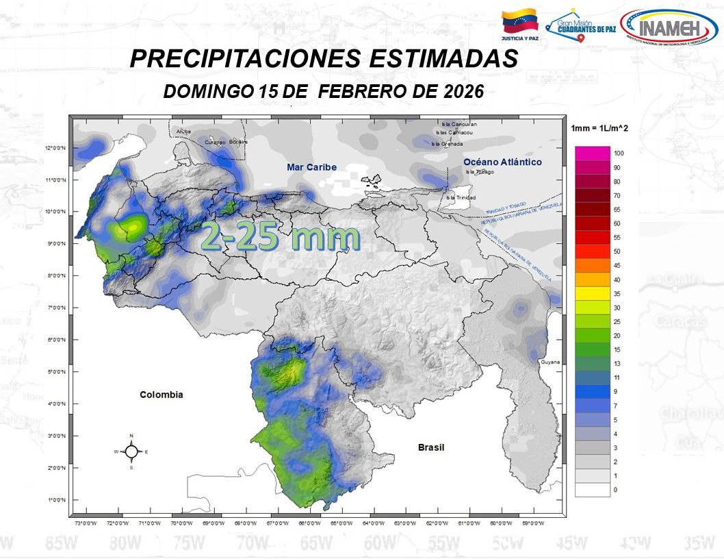 clima hoy 15 de febrero de 2026