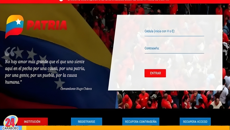 Encuesta en el Sistema Patria para trabajadores