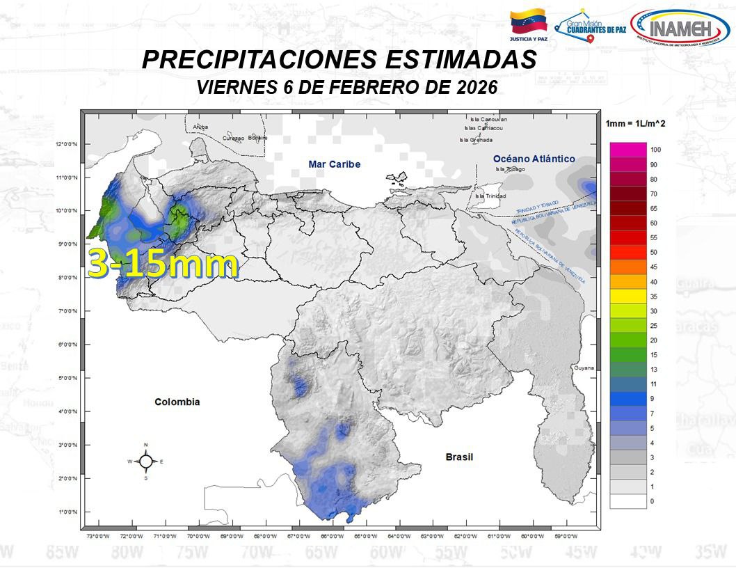 Clima hoy 6 de febrero de 2026 en Venezuela