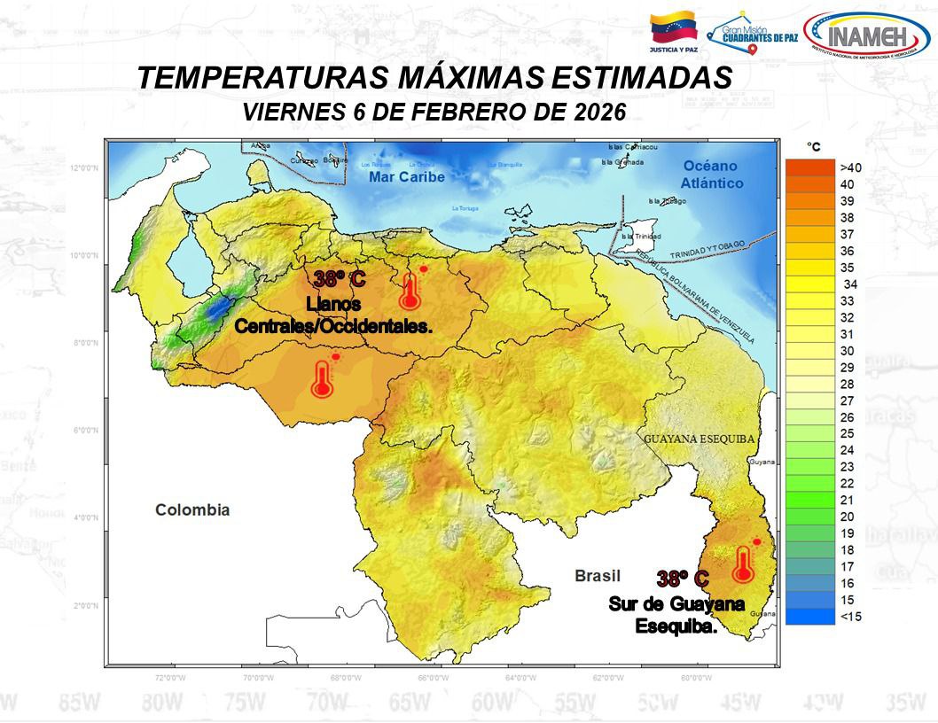 Clima hoy 6 de febrero de 2026 en Venezuela